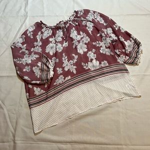 Como Vintage Woman Blouse, 3/4 length sleeve, mauve,grey,cream,pink, siz…